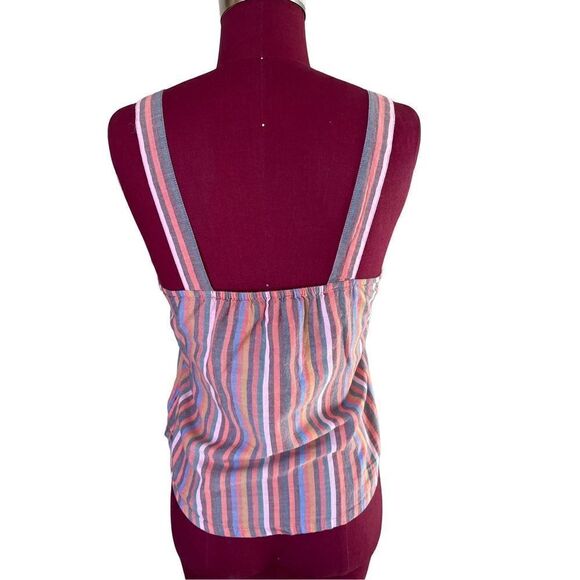 Madewell Tie-Front Cami Top Rainbow Stripe size 6 - Picture 5 of 10